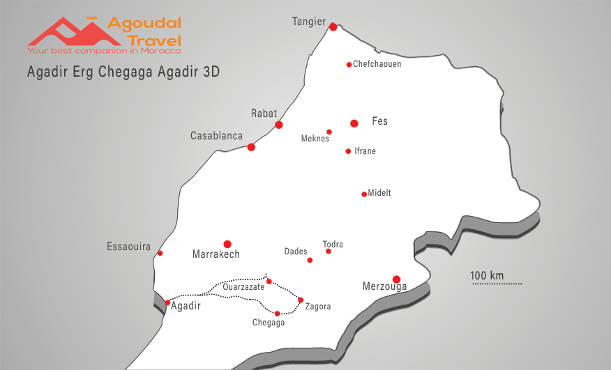 Agadir -  Erg Chigaga - Agadir 3D